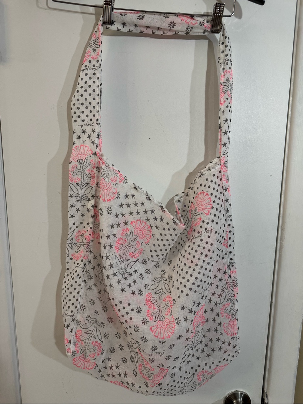 Free People Pink & White Floral Shoulder Bag